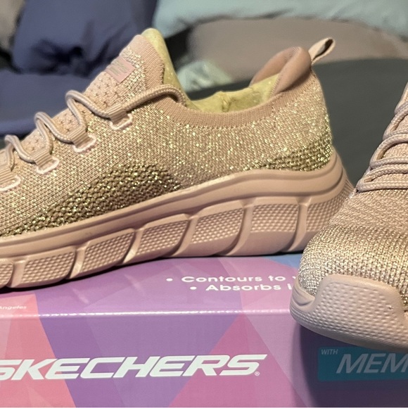 NWOB Skechers BOBS B Flex Vegan Sparkle Knit Slip-On Shoes - Fall Sparks - Picture 4 of 10